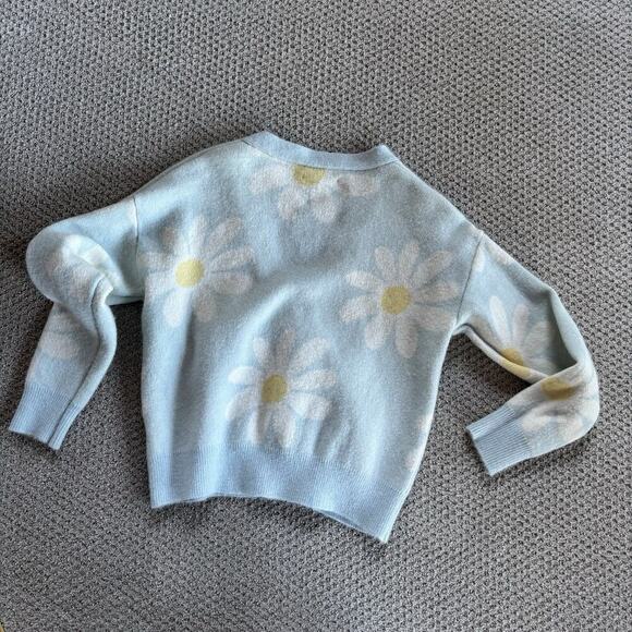 Blue Daisy Cardigan Soft Sweater Small Flower Whimsical Button Cottage Y2K - Picture 9 of 9